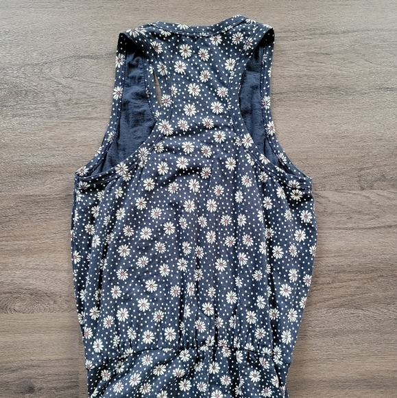 Anthropologie Sundry Navy Daisy Ruched Racerback Tank Dress Size 1/Small - Picture 9 of 10
